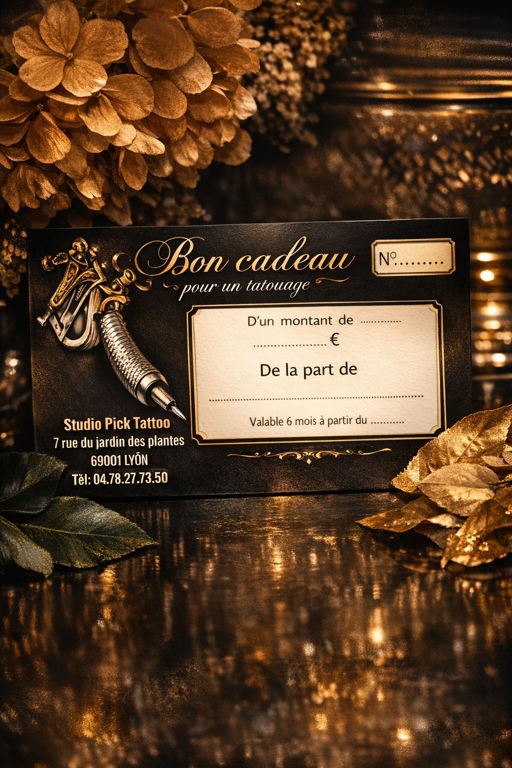 Carte cadeau du Studio Pick Tattoo, vos tatoueurs à Lyon